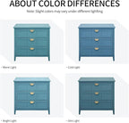31.5" Blue Accent Storage Cabinet, Modern 3-Drawer Decorative Sideboard - Image 7