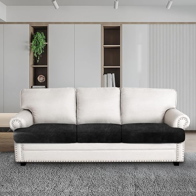 ANARACHON Leather Look Couch Cushion Covers Sofa Seat Slipcovers Sets Couches - Image 3