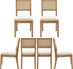 Westice Rattan Dining Chairs Set of 6, Farmhouse Natural Dining Room Chairs by ChairsforHomeLivingRoom