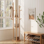 Muwuele Solid Wood Rotary Coat Rack, Freestanding Coat Rack - Image 9