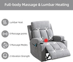 CANMOV Manual Recliner Sofa Set, Fabric Recliner Living Room Furniture Sets - Image 3