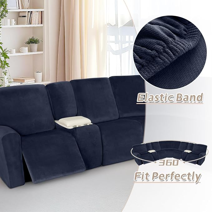 Arfntevss Sectional Recliner Couch Covers Velvet Washable Corner Sectional Sofa - Image 6