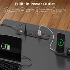 SEDETA L Shaped Desk with 4 Drawers, Corner Computer Desk with Power Strip - Image 8