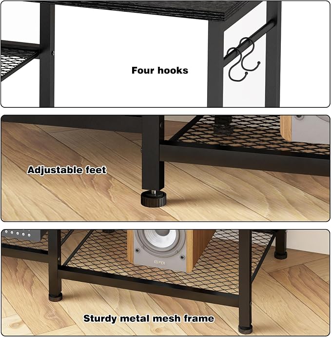 YGEOMER Black Entertainment Stand - Image 5