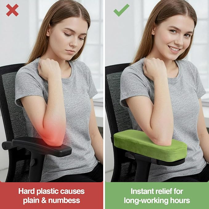 Smiry Ergonomic Office Chair Armrest Pads, Memory Foam Arm Rest Covers - Image 5