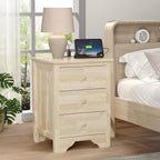 Bonnlo Unfinished Rubber Wood Night Stand Set 2 - Image 8