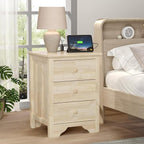 Bonnlo Solid Wood Nightstand Unfinished by Bonnlo