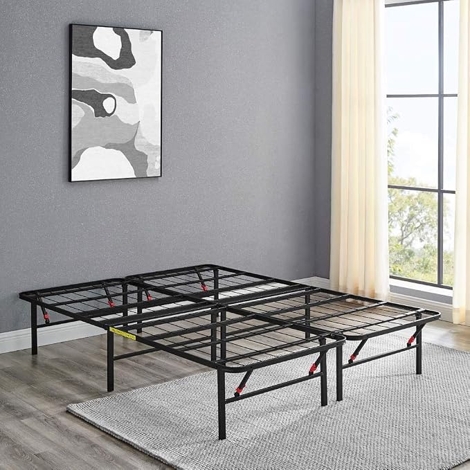 Amazon Basics Bed Frame with Storage, Foldable Metal Platform, Sturdy Steel - Image 8