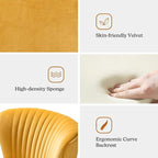 HULALA HOME Velvet Accent Chair, Modern Upholstered Cute Side Chair - Image 5
