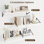 Fun Memories Floating Shelves for Wall, 12 Inch Deep Floating Shelves Set of 2 - Image 4