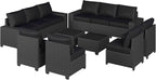 Aoxun Patio Furniture Set, Widen Armrests Wicker Outdoor Sectional - Image 10