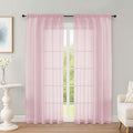 Blush Sheer Curtains 72 Inches Long 2 Panels Set, Transparent Voile Sheer by OWENIE