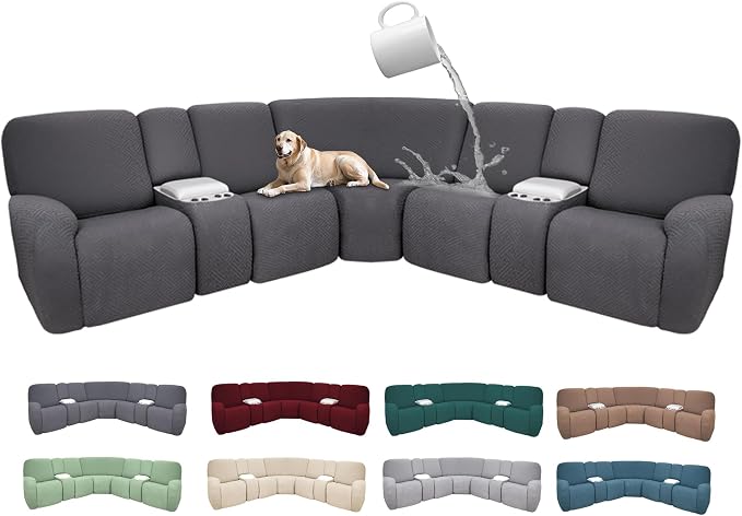 100% Waterproof Sectional Recliner Couch Covers by ROFASVCO