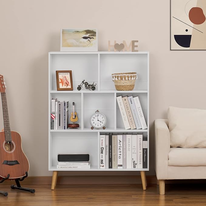 YAHARBO White Bookshelf, 3 Tier Book Shelf - Image 4