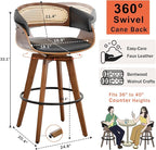 Set of 4 Rattan Swivel Counter Stools - Image 2