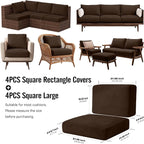 8Pcs Outdoor Cushion Covers, Stretch Patio Furniture Couch Chair Slipcovers | - Image 2