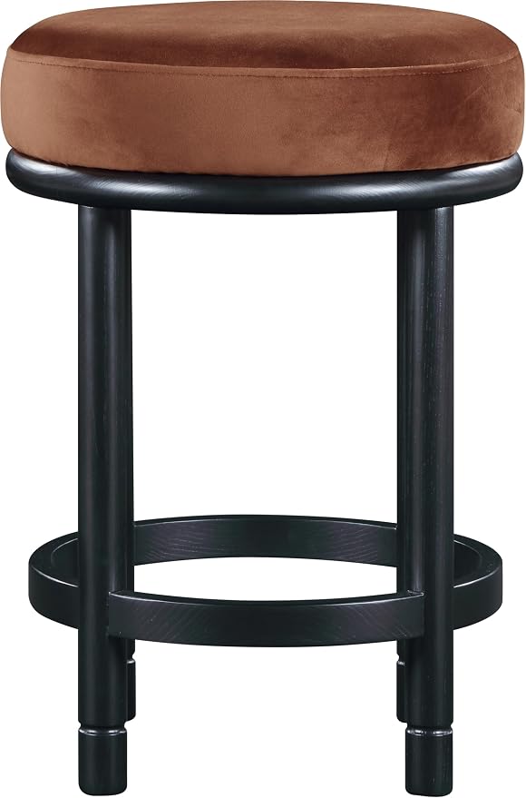 Meridian Furniture 977Cognac-C Monette Collection Art Deco Counter Stool - Image 4