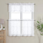 Furman White Kitchen Curtains Tiers 36 inch Length, Light Filtering Soft Airy - Image 5