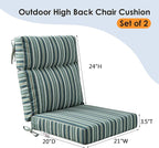 Unimatta Sunbrella Outdoor High Back Chair Cushion Seat Pads, 44 x 21 Inch - Image 6