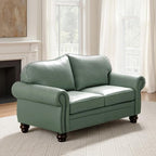 60" Wide Genuine Leather Chesterfield Loveseat, 2 Seat Leather Sofa - Image 3