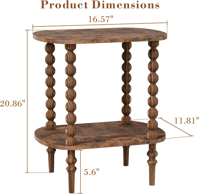 2-Tier Side Table, Small End Table - Image 3