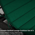 Sundale Outdoor Olefin Quilted Lounge Cushion Set of 2, Patio Foldable Chaise - Image 6
