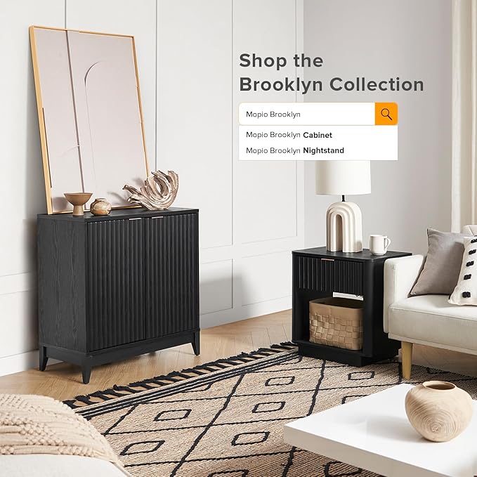mopio Brooklyn Fluted Storage Cabinet, Modular Accent Buffet Sideboard - Image 6
