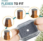 Ansible 24 Pcs Chair Leg Floor Protectors Square, Silicone Felt Furniture Leg - Image 3
