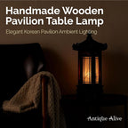 Antique Alive Traditional Korean Wood Lamp | Handmade Asian Oriental Table - Image 8