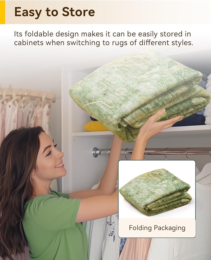 RELEANY Washable Area Rug, Water Repellent, Pet Friendly, Vintage Floral Boho - Image 7