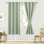 Blackout Curtains for Bedroom, 52 x 63 Inches Length, Seafoam Green | Thermal - Image 8