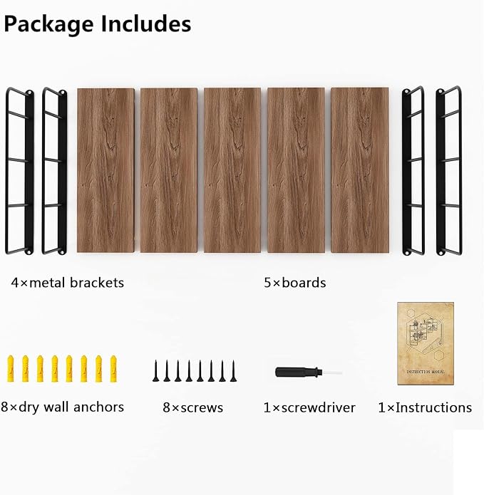 MXCSE Wall Shelves, Wall Mounted Bookshelves, DIY Floating Shelves - Image 9