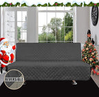 Easy-Going Reversible Couch Cover, Large Futon Sofa, Darkgray/Beige | Machine - Image 2