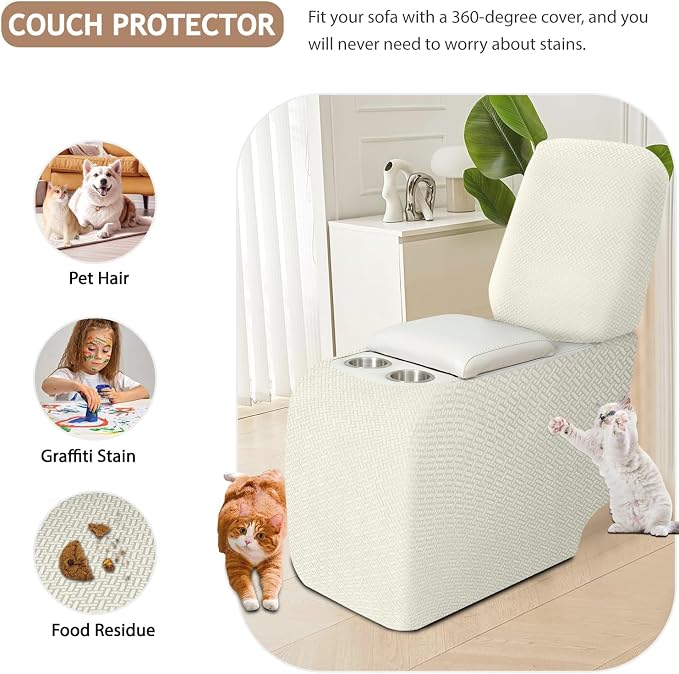 ALIECOM Recliner Sectional Couch Covers L Shape Stretch Corner Reclining - Image 5