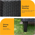 FDW 5 Pieces Patio Furniture Sets Outdoor Sectional Sofa Wicker Chair Rattan - Image 4