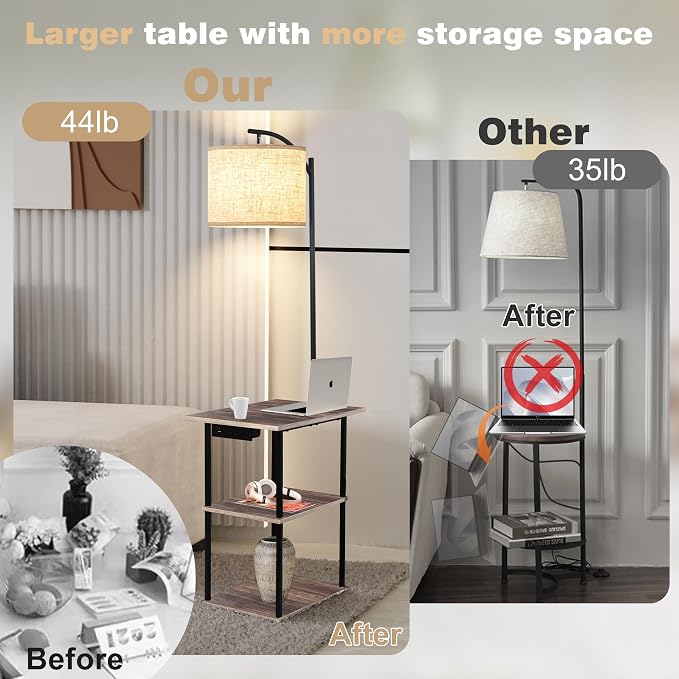 PESRAE Floor Lamp with Table, Lamps - Image 6
