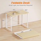 Huuger Folding Desk for Small Spaces, 31.5 Inch Foldable Computer Table - Image 2