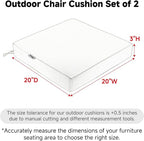 Favoyard Patio Chair Cushions 20 x 20 x 3 Inch Waterproof Outdoor Seat Cushions - Image 2