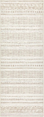cotiled Hallway 3x10 Runner Rugs Washable Boho Rug Brown Cream | Solve Modern - Image 9