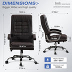 Executive Office Chair Adjustable Leather Chair High Back Swivel Office Desk - Image 3