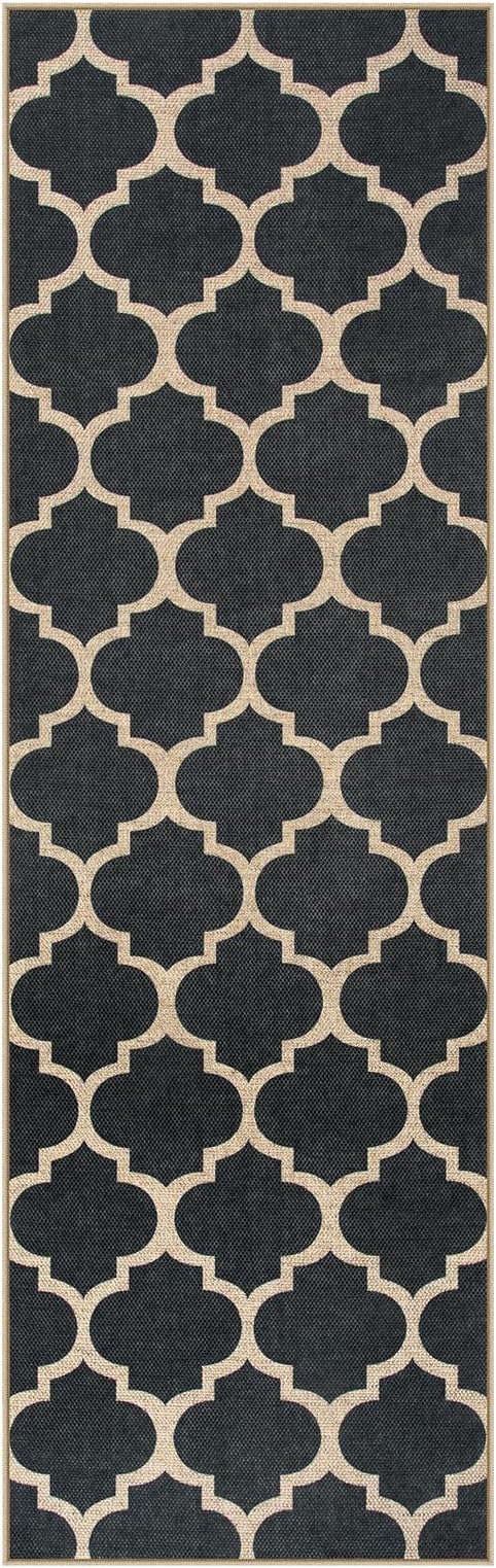 Lahome Moroccan Easy Jute Runner Rug, Geometric Trellis Woven Long Carpet - Image 3