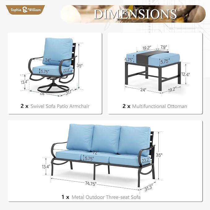 Sophia & William Patio Furniture Sets - Image 7