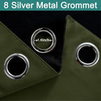 Yakamok Olive Green 100% Blackout Curtains 96 Inches Long 52" Wide 1 Panel | - Image 6