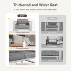 Aoxun Aluminum Outdoor Patio Furniture Set, 2 Seats Metal Sectional Patio - Image 6
