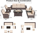 ALAULM 10 Pieces Patio Furniture Set - Image 6