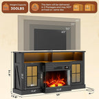 WLIVE 3-Sided Glass Electric Fireplace TV Stand - Image 3