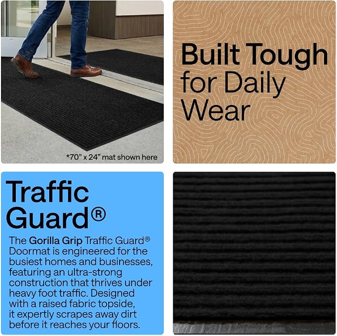 GORILLA GRIP Waterproof Traffic Guard Door Mat, Indoor and Outdoor Heavy Duty - Image 3