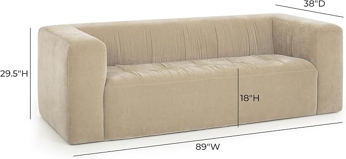 Pemberly Row Contemporary Upholstered Sofa, Upcycled Chenille, Sustainable - Image 2