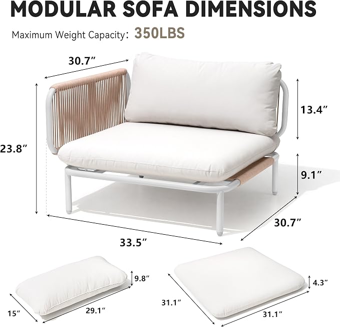 Crestlive Products Outdoor Oversized Loveseat Set, Patio Conversation Sets - Image 3
