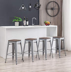 HAOBO Home 30" Backless Metal Counter Stool Height Bar Stools Barstools - Image 9